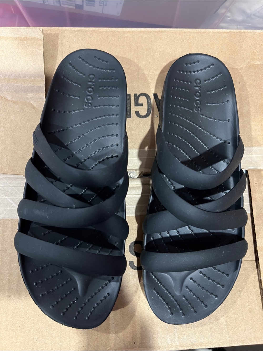 Black crocs sandals 7 new